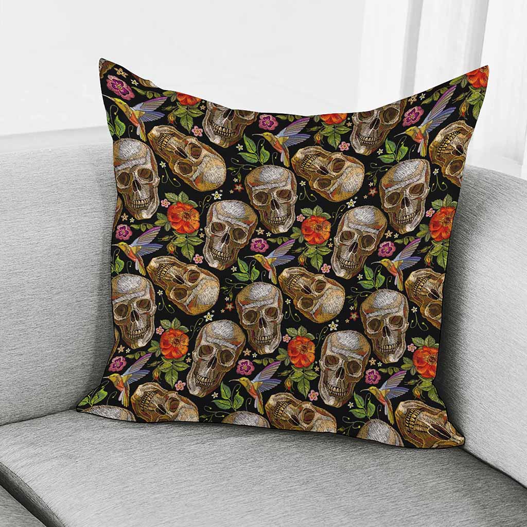 Vintage Skull Pattern Print Pillow Cover