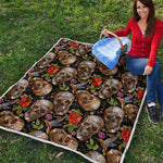 Vintage Skull Pattern Print Quilt