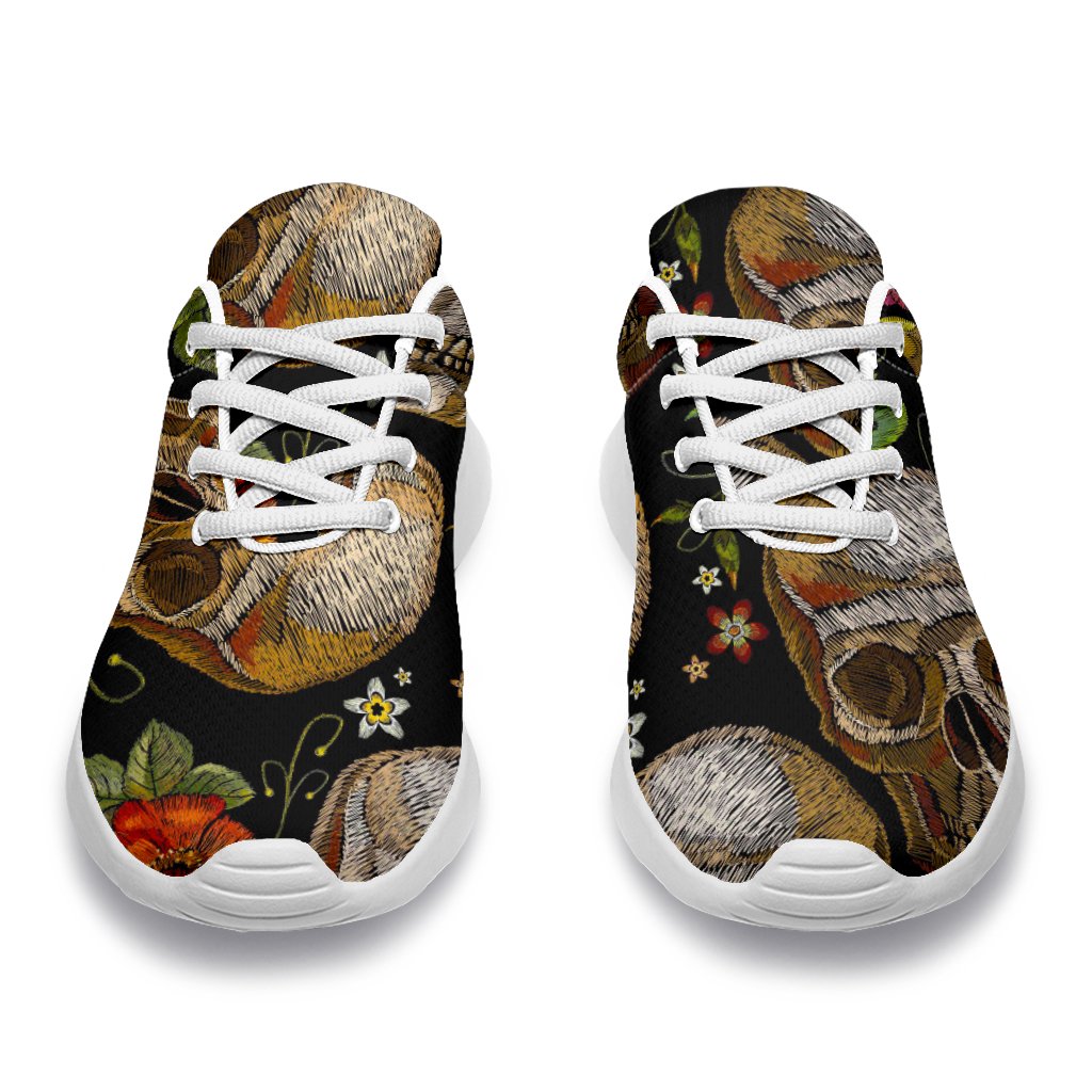 Vintage Skull Pattern Print Sport Shoes GearFrost