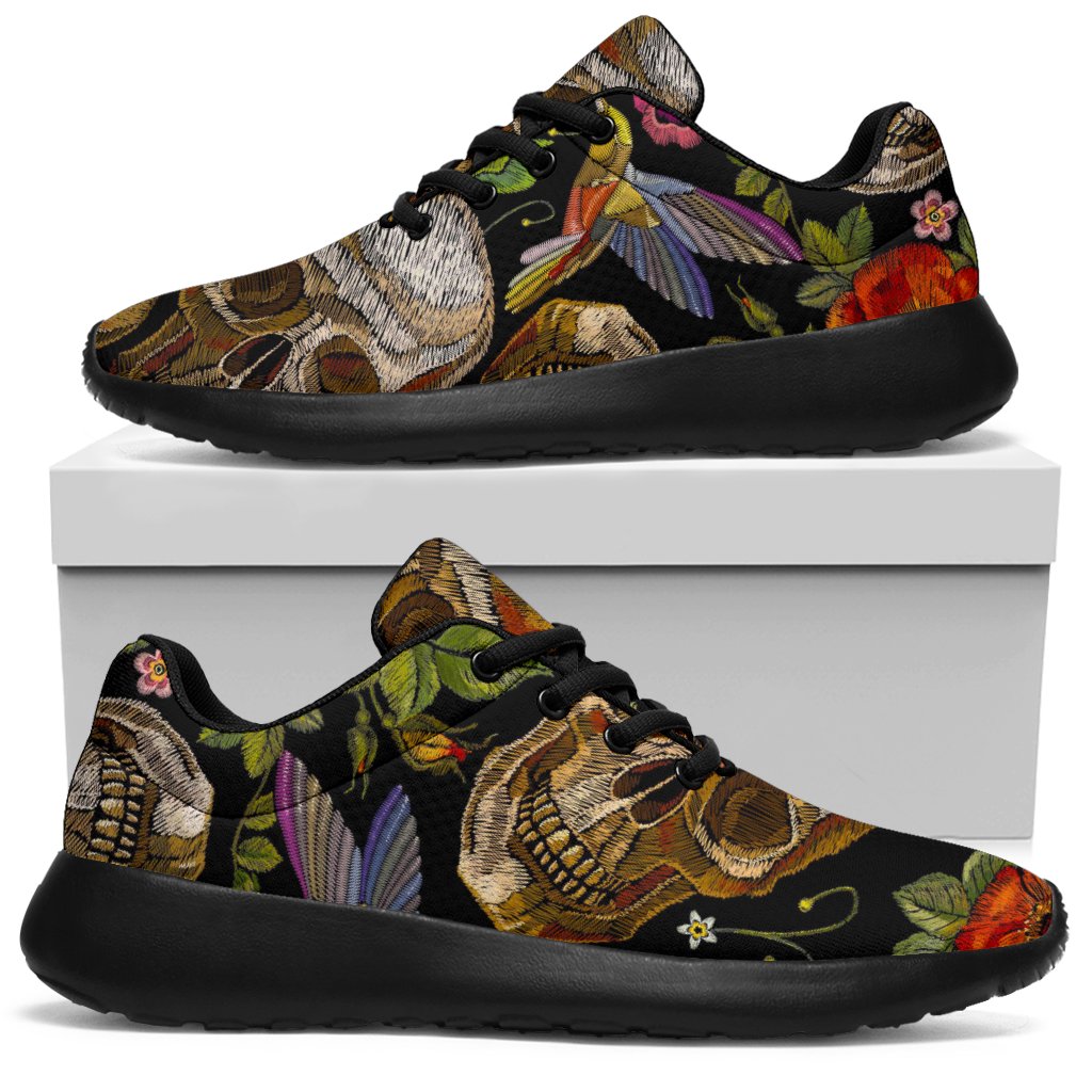 Vintage Skull Pattern Print Sport Shoes GearFrost