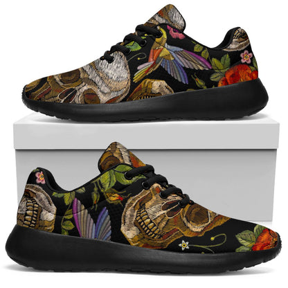 Vintage Skull Pattern Print Sport Shoes GearFrost