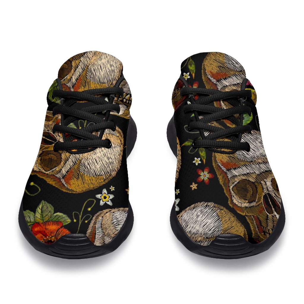 Vintage Skull Pattern Print Sport Shoes GearFrost