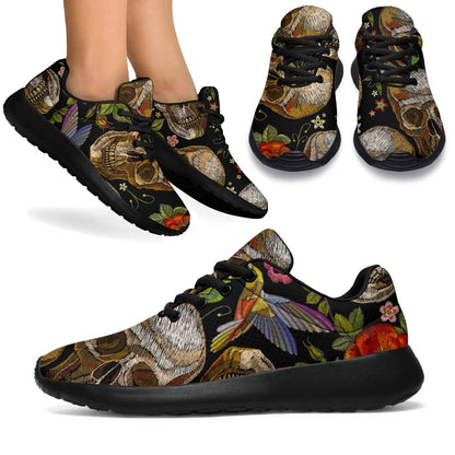 Vintage Skull Pattern Print Sport Shoes GearFrost