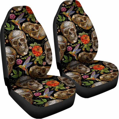 Vintage Skull Pattern Print Universal Fit Car Seat Covers