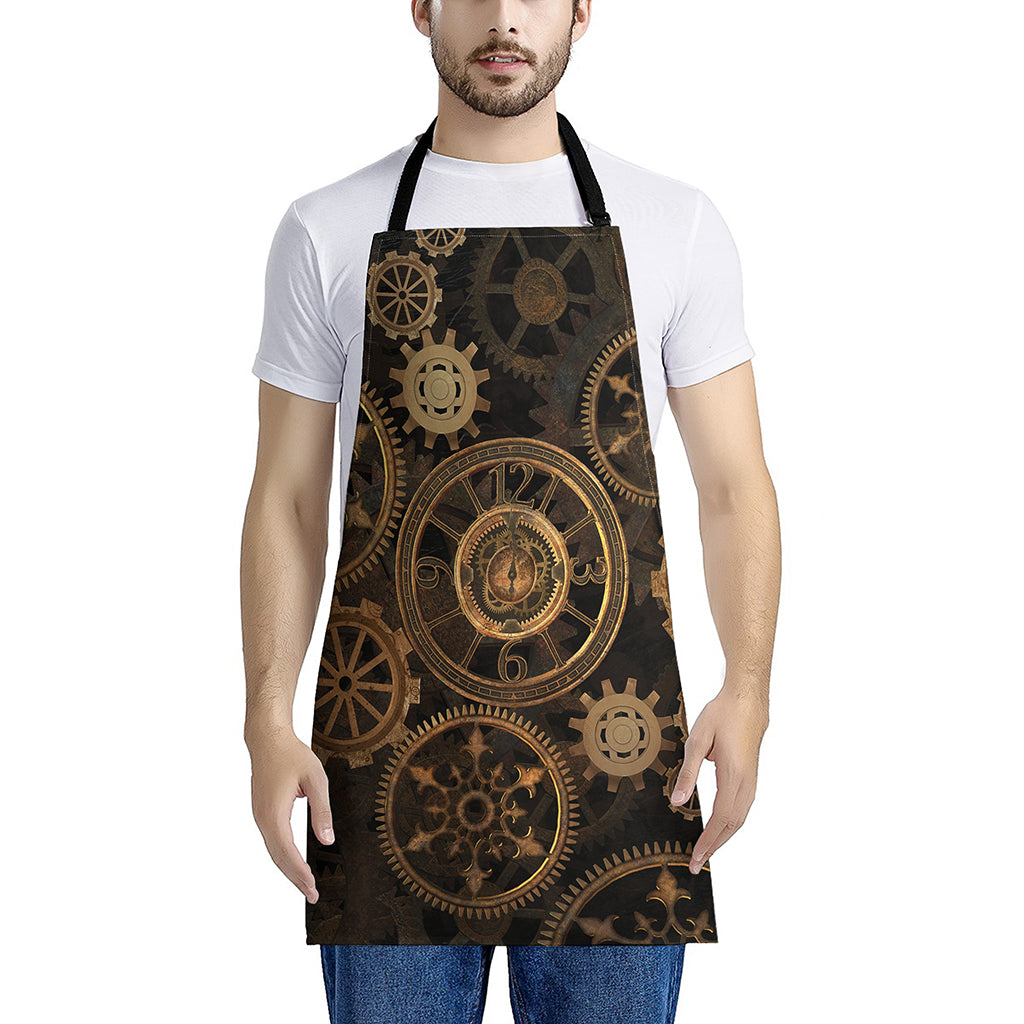 Vintage Steampunk Gears Print Apron