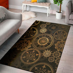 Vintage Steampunk Gears Print Area Rug