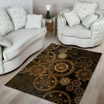 Vintage Steampunk Gears Print Area Rug