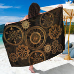 Vintage Steampunk Gears Print Beach Sarong Wrap