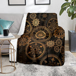 Vintage Steampunk Gears Print Blanket