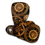 Vintage Steampunk Gears Print Boxing Gloves