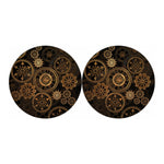Vintage Steampunk Gears Print Car Coasters