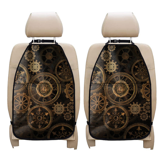 Vintage Steampunk Gears Print Car Seat Organizers