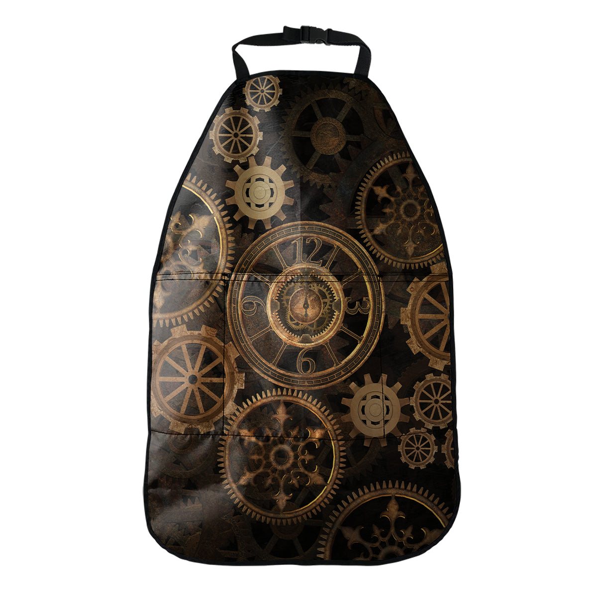 Vintage Steampunk Gears Print Car Seat Organizers