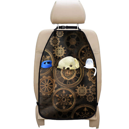 Vintage Steampunk Gears Print Car Seat Organizers