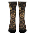 Vintage Steampunk Gears Print Crew Socks