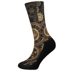 Vintage Steampunk Gears Print Crew Socks