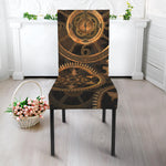 Vintage Steampunk Gears Print Dining Chair Slipcover