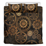 Vintage Steampunk Gears Print Duvet Cover Bedding Set