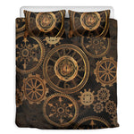 Vintage Steampunk Gears Print Duvet Cover Bedding Set