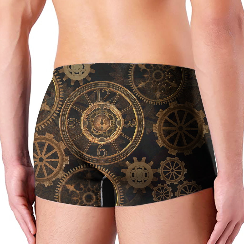 Vintage Steampunk Gears Print Men's Boxer Briefs