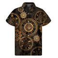 Vintage Steampunk Gears Print Men's Short Sleeve Shirt