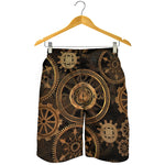 Vintage Steampunk Gears Print Men's Shorts