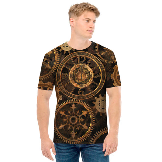 Vintage Steampunk Gears Print Men's T-Shirt