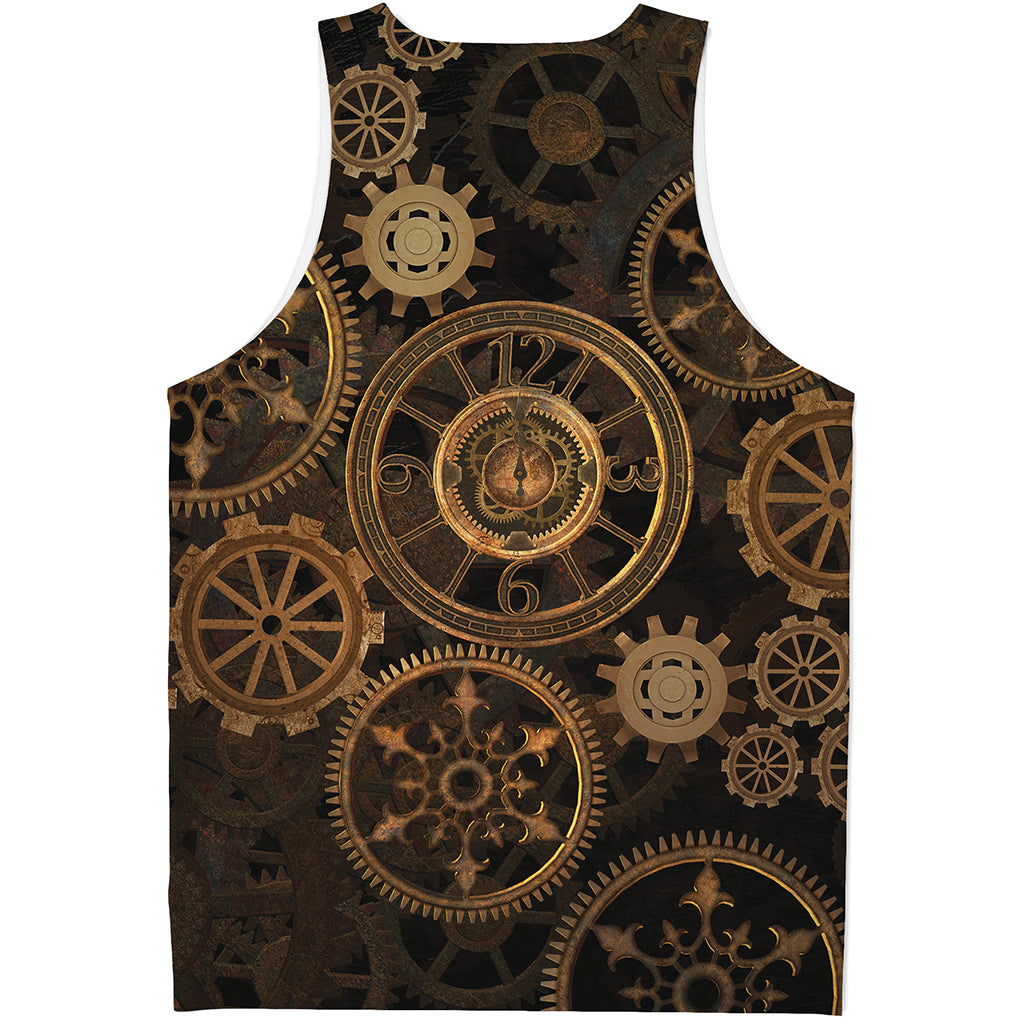 Vintage Steampunk Gears Print Men's Tank Top