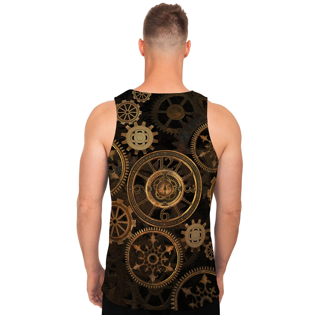 Vintage Steampunk Gears Print Men's Tank Top