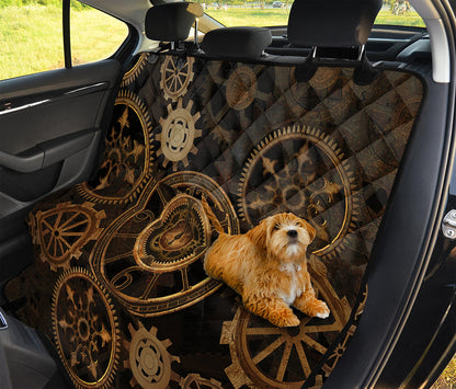 Vintage Steampunk Gears Print Pet Car Back Seat Cover