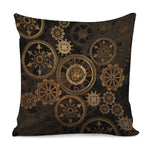 Vintage Steampunk Gears Print Pillow Cover