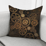 Vintage Steampunk Gears Print Pillow Cover