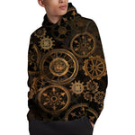 Vintage Steampunk Gears Print Pullover Hoodie