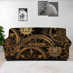 Vintage Steampunk Gears Print Sofa Cover
