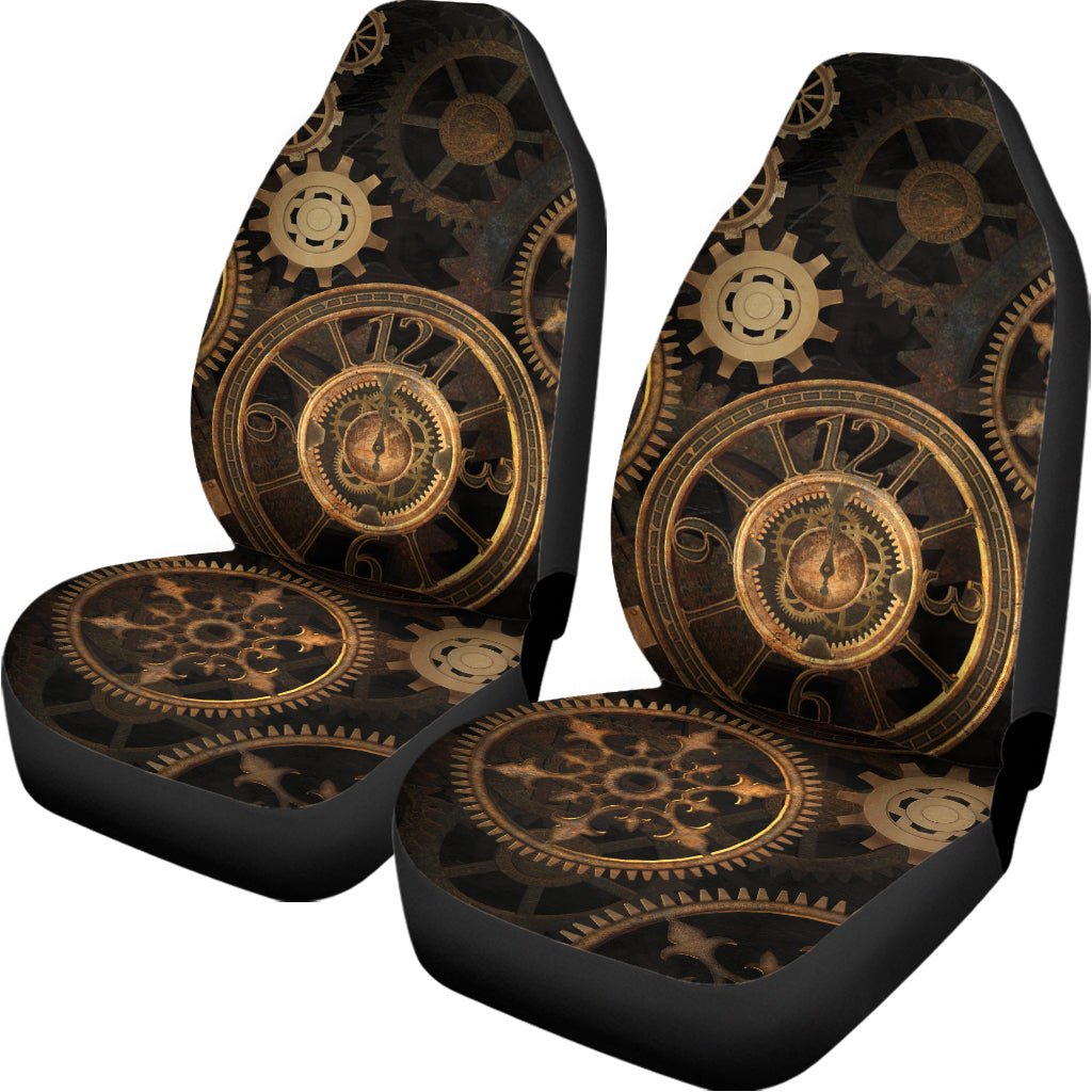 Vintage Steampunk Gears Print Universal Fit Car Seat Covers