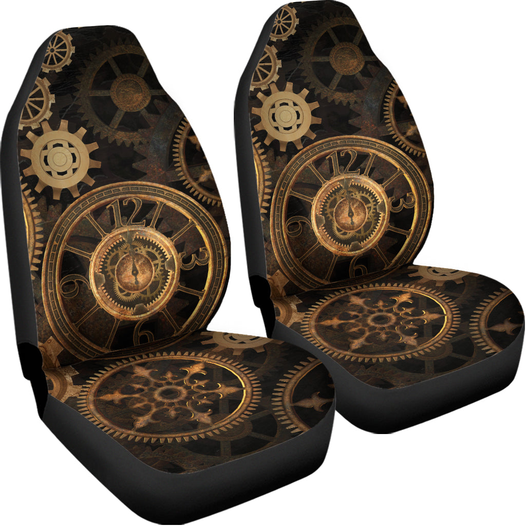 Vintage Steampunk Gears Print Universal Fit Car Seat Covers
