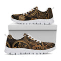 Vintage Steampunk Gears Print White Running Shoes