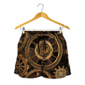 Vintage Steampunk Gears Print Women's Shorts