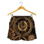 Vintage Steampunk Gears Print Women's Shorts