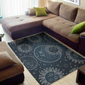 Vintage Sun And Moon Pattern Print Floor Mat
