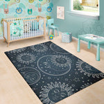 Vintage Sun And Moon Pattern Print Area Rug