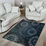 Vintage Sun And Moon Pattern Print Area Rug