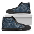 Vintage Sun And Moon Pattern Print Black High Top Sneakers