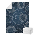 Vintage Sun And Moon Pattern Print Blanket
