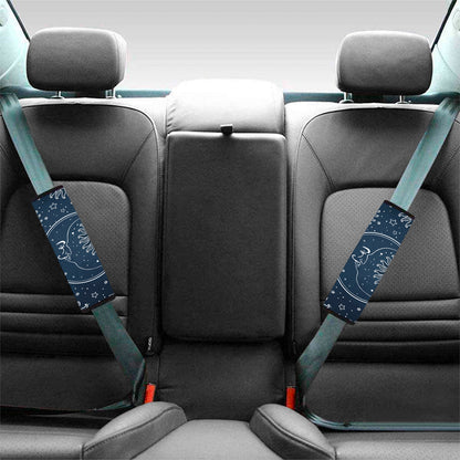 Vintage Sun And Moon Pattern Print Car Seat Belt Covers