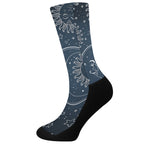 Vintage Sun And Moon Pattern Print Crew Socks