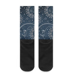 Vintage Sun And Moon Pattern Print Crew Socks