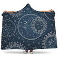 Vintage Sun And Moon Pattern Print Hooded Blanket