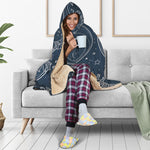 Vintage Sun And Moon Pattern Print Hooded Blanket