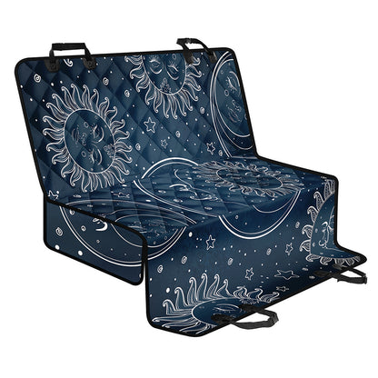 Vintage Sun And Moon Pattern Print Pet Car Back Seat Cover